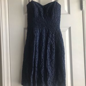 Strapless navy sundress